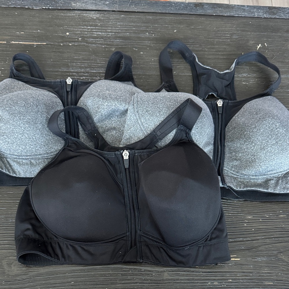 CALIA by Carrie Underwood Black and Gray Sports Bras Lot of 3